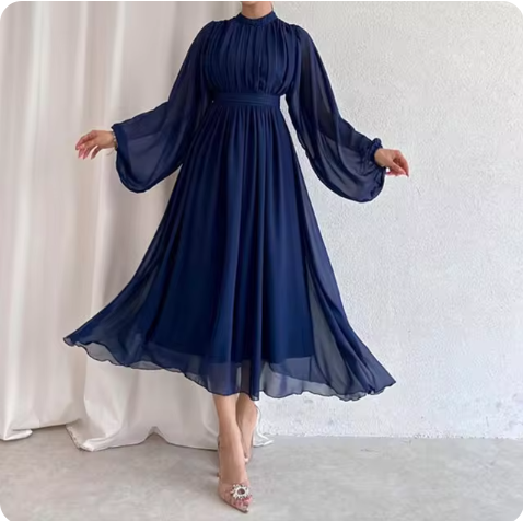Eva - netstof maxi jurk