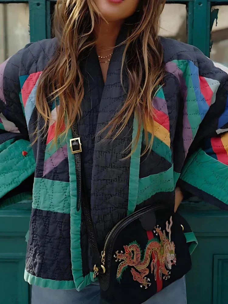 Juliet - jas met patchworkprint