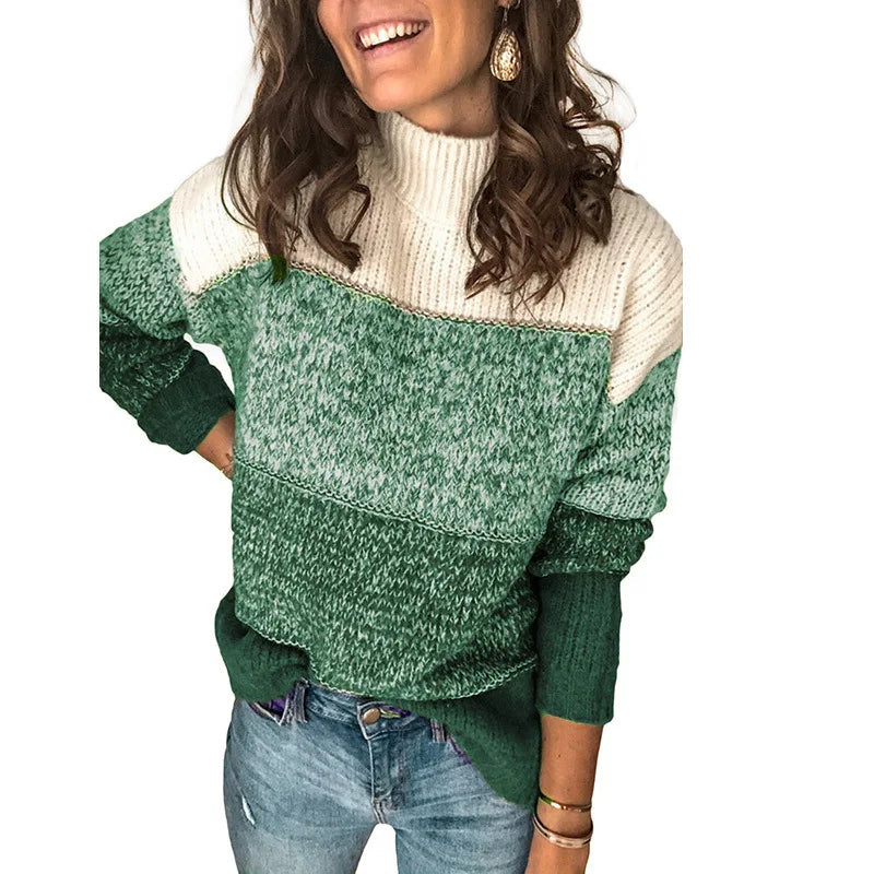 Evi - kleurentrui met rolkraag
