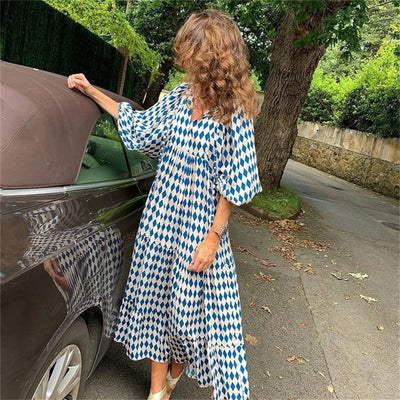 Sarah - maxi jurk met pofmouw